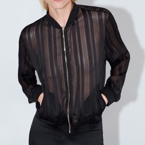 Zara sheer bomber jacket Clearance
